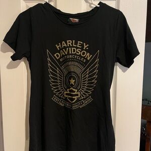 Harley-Davidson Black T-Shirt with Gold Logo